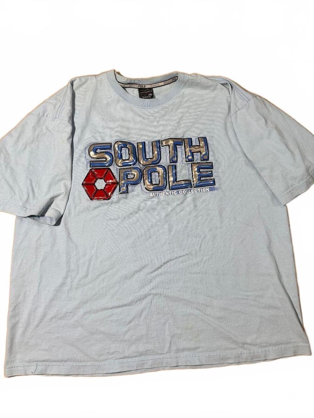 Y2K South Pole Bubble Logo Light Blue Tee Size Size 2XL